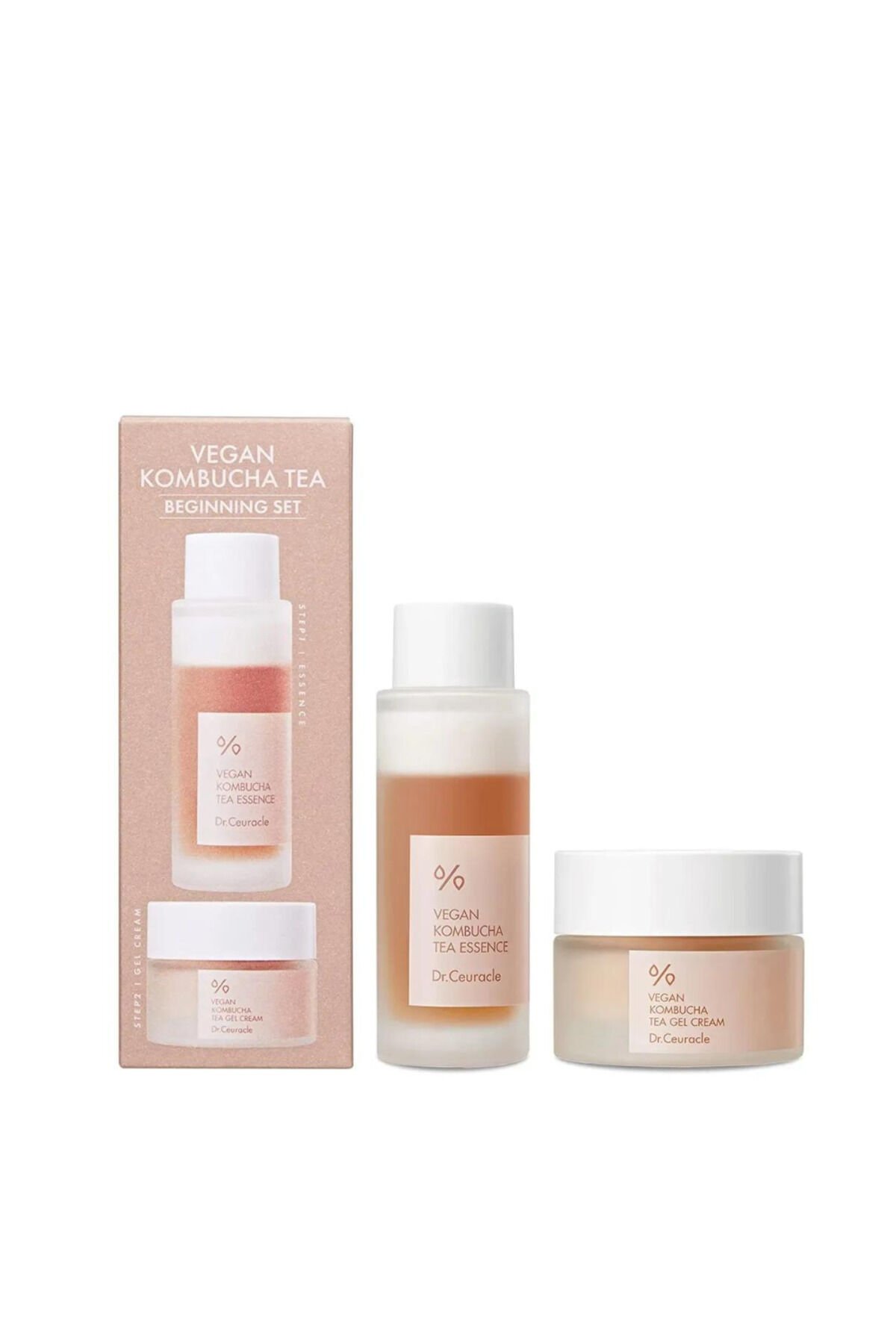 Dr. Ceuracle Vegan Kombucha Tea Beginning Set 2'li – Essence 50ml + Gel Cream 30g