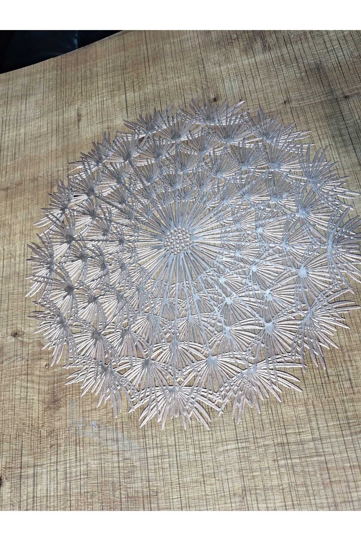 PVC yemek takımı, Yuvarlak PVC Amerikan Servis Seti 6 Parça 38x38cm Altın