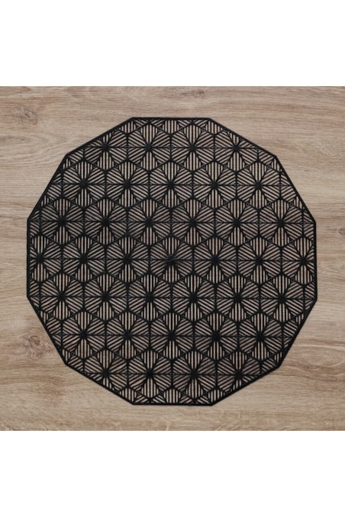 ONEKADO 6’lı Amerikan Servisi Supla Yuvarlak Altın (Gold) – DANDO 38 cm – PVC Dekoratif Masa Altlığı