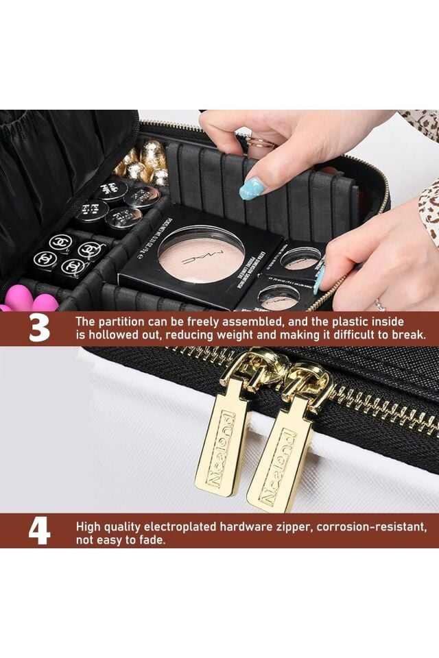 Led Işıklı Aynalı Makyaj Çantası Seyahat Makyaj Çantası