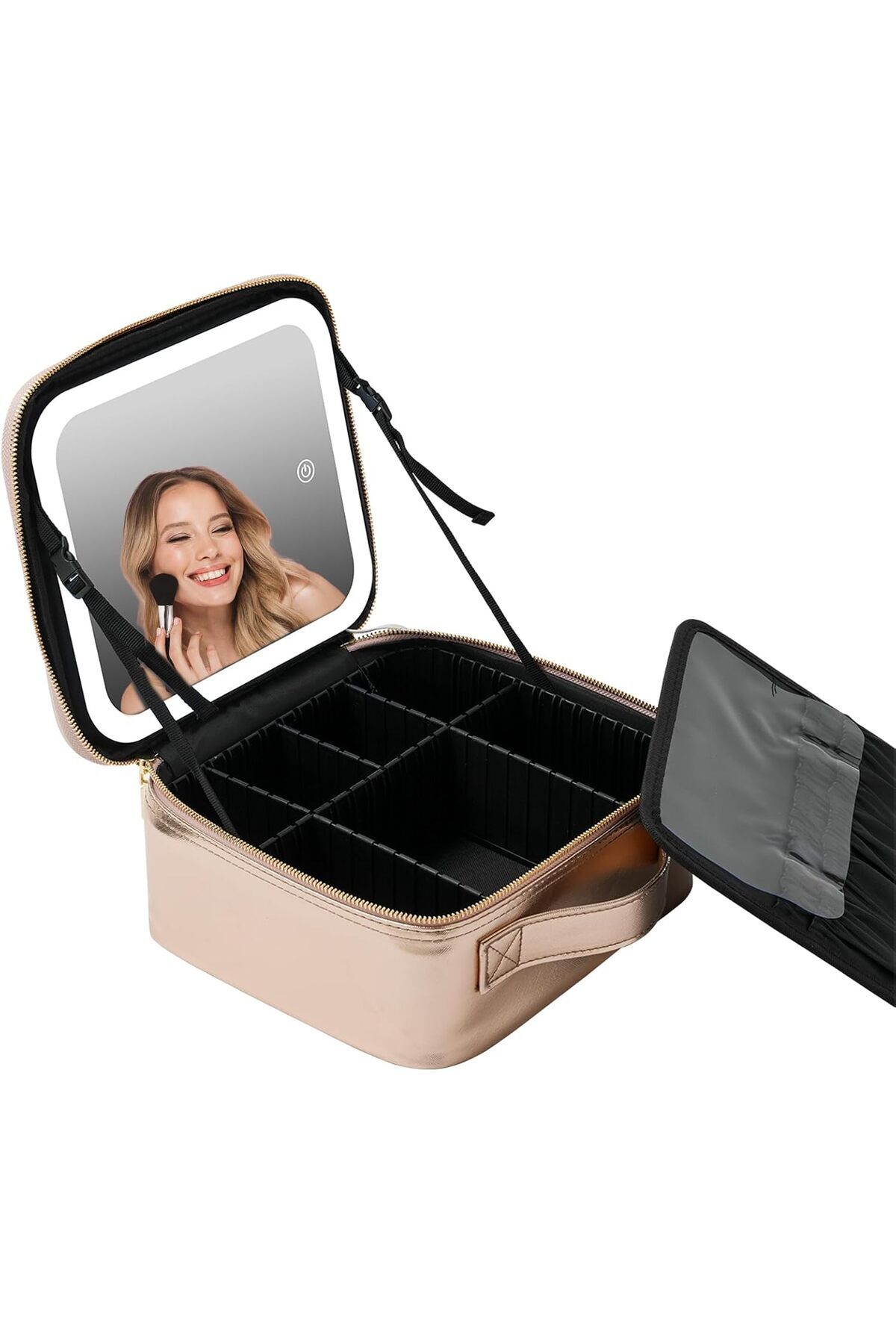 Led Işıklı Aynalı Makyaj Çantası Seyahat Makyaj Çantası