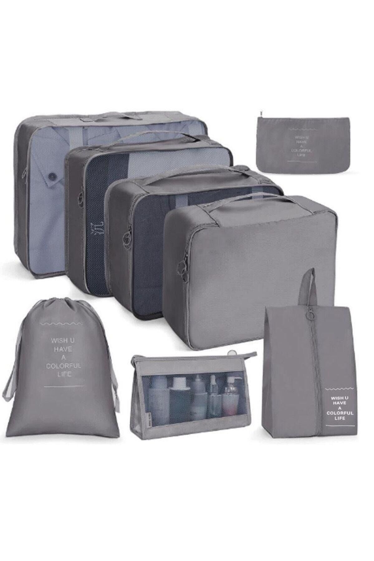 Seyahat Organizatör Bavul Ambalaj Seti Saklama Kutuları, Hurcu, Taşınabil bagaj 8 parça