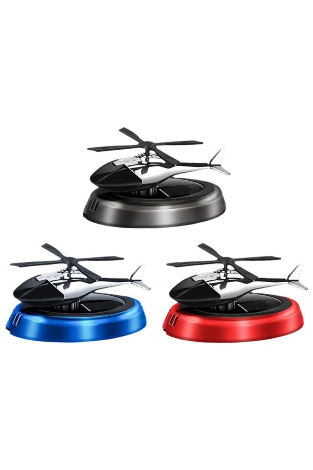 Güneş Enerjili Helikopter Araba Koku Difüzörü Kırmızı