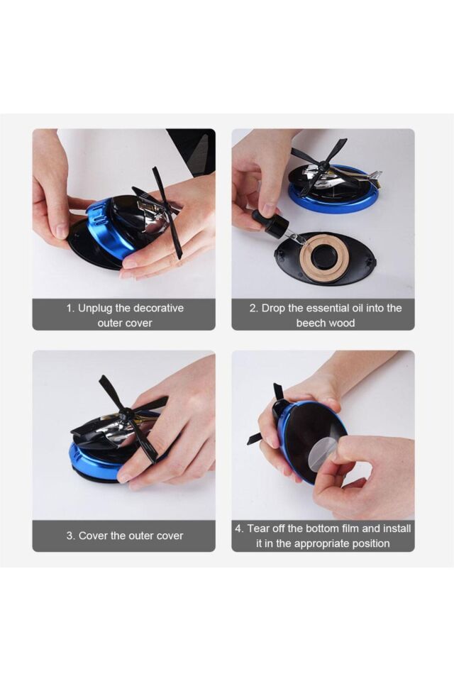 Güneş Enerjili Helikopter Araba Koku Difüzörü Kırmızı