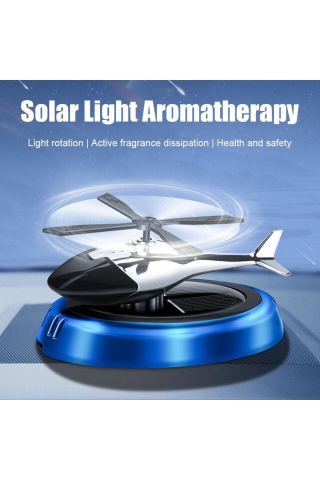 Güneş Enerjili Helikopter Araba Koku Difüzörü Mavi