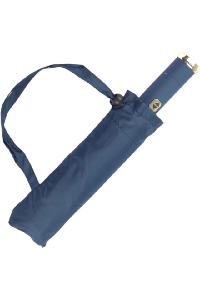 LED Işıklı Otomatik Katlanabilir Şemsiye – Mavi, Rüzgara Dayanıklı, Su Geçirmez