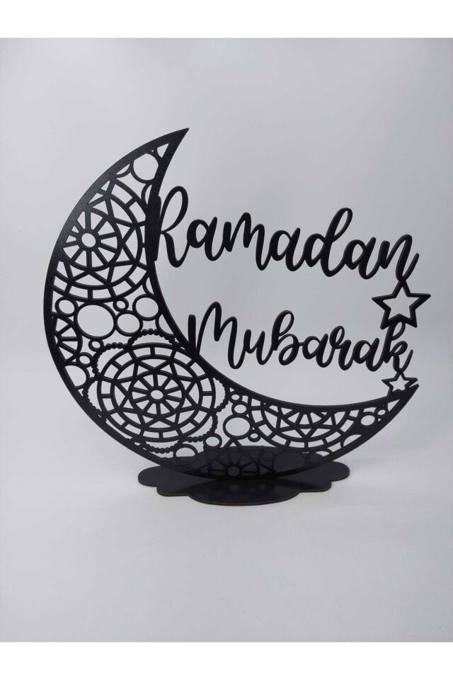 Ahşap Ramazan Mübarak Süsleme Ve Dekoratif Siyah Hilal