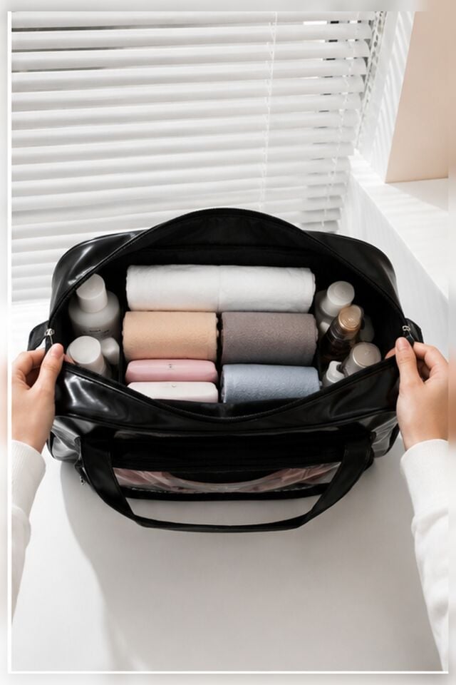One Kado Seyahat Spor Çantası – Ayakkabı Bölmeli Şeffaf Organizer