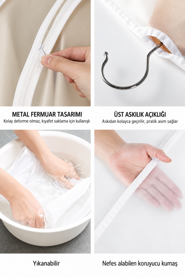 One Kado Askılı Kıyafet Koruma Kılıfı